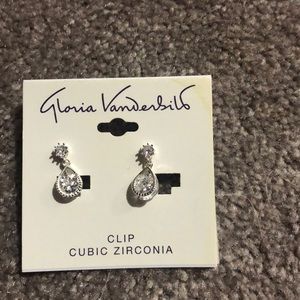 Gloria Vanderbilt Clip Cubic Zirconia Earrings